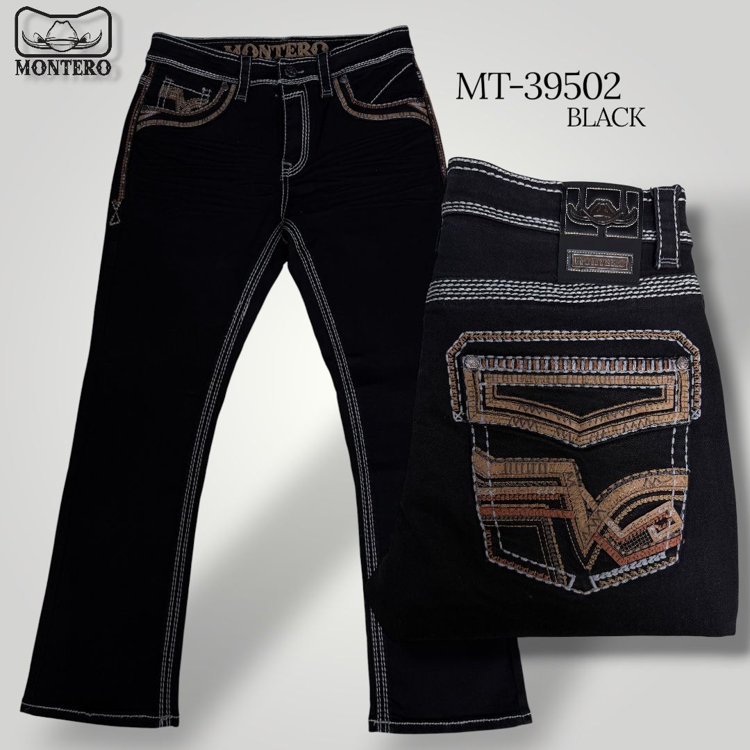 Montero Men's Blue Modern Boot Denim Jeans - MON 39502 - Montero