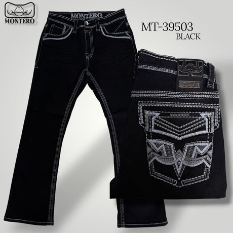 Montero Men's Blue Modern Boot Denim Jeans - MON 39503 - Montero