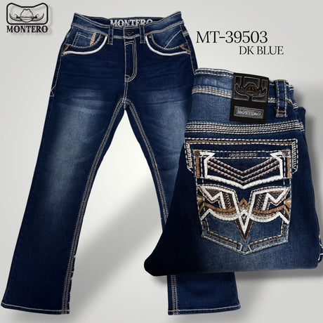 Montero Men's Blue Modern Boot Denim Jeans - MON 39503 - Montero