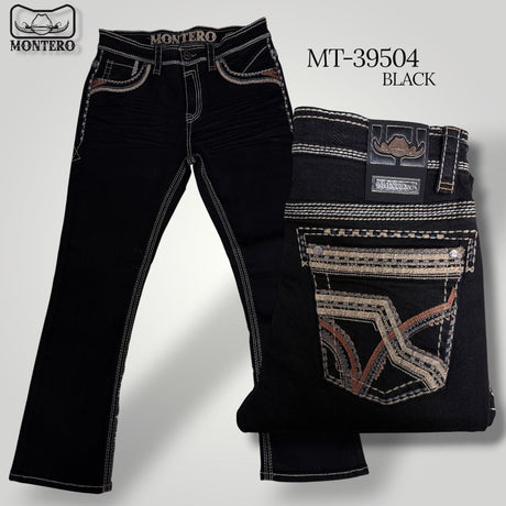 Montero Men's Blue Modern Boot Denim Jeans - MON 39504 - Montero