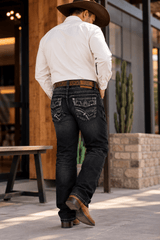 Montero Men's Blue Modern Boot Denim Jeans-MON 4679 - Montero