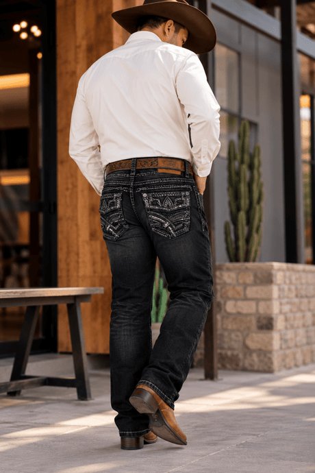 Montero Men's Blue Modern Boot Denim Jeans-MON 4679 - Montero