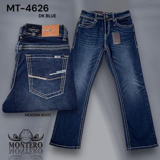 Montero Men's Dark Blue Modern Boot Denim Jeans MON - 4626DB - Montero