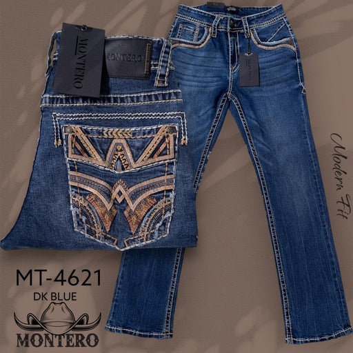 Montero Men's Dark Blue Modern Fit Denim Jeans MON - 4621 - Montero