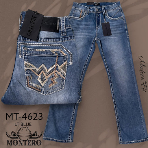 Montero Men's Light Blue Modern Fit Denim Jeans MON - 4623 - Montero