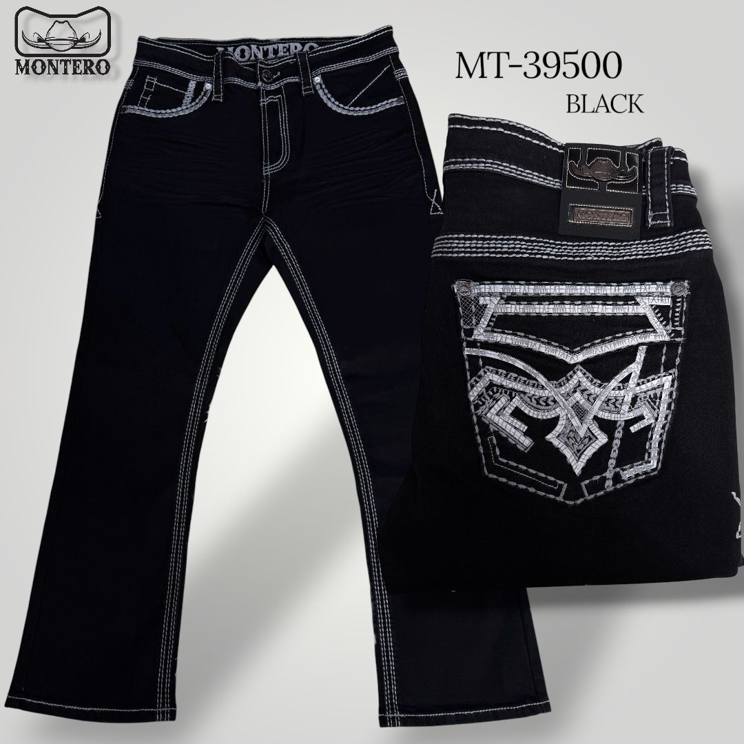 Montero Men's Blue Modern Boot Denim Jeans-MON 39500