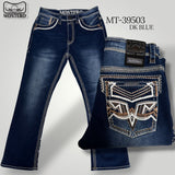 Montero Men's Blue Modern Boot Denim Jeans-MON 39503