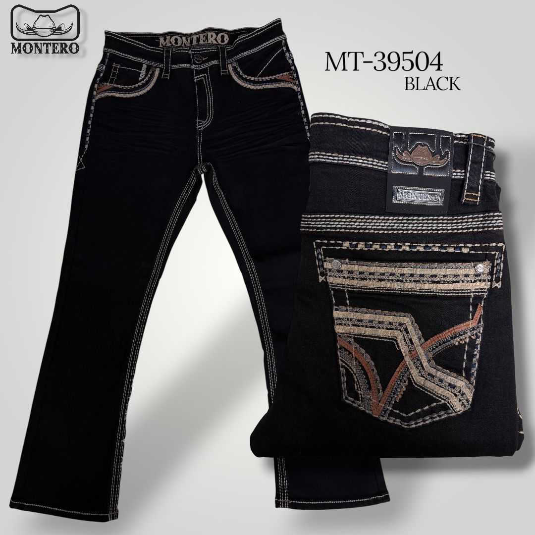 Montero Men's Blue Modern Boot Denim Jeans-MON 39504