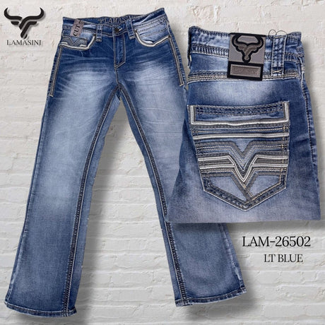 Pantalon Vaquero de Mezclilla LAM - 26502 - Lamasini