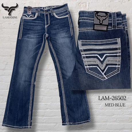 Pantalon Vaquero de Mezclilla LAM - 26502 - Lamasini