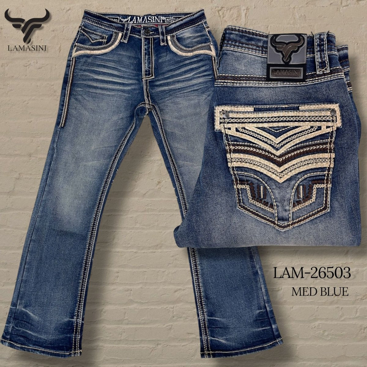 Pantalón Vaquero de Mezclilla LAM - 26503 - Lamasini