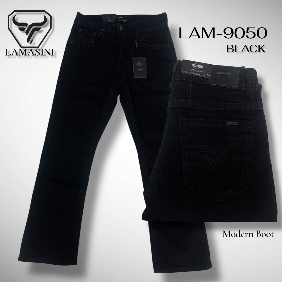 Pantalón Vaquero de Mezclilla LAM - 9050Black - Lamasini