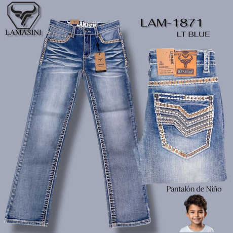 Pantalon Vaquero de Mezclilla para Ninos LAM - 1871 - Lamasini