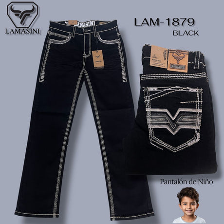 Pantalon Vaquero de Mezclilla para Ninos LAM - 1879 - Lamasini