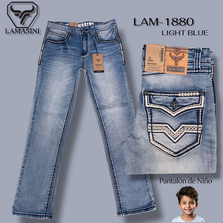 Pantalon Vaquero de Mezclilla para Ninos LAM - 1880 - Lamasini