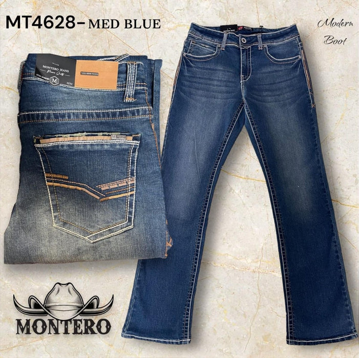 Pantalon Vaquero Montero Jeans de Mezclilla Stretch Modern Boot MON - 4628 - Montero