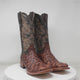 Men's Ostrich Print Square Toe Boots in Dark Shedron - Tanner Mark Boots