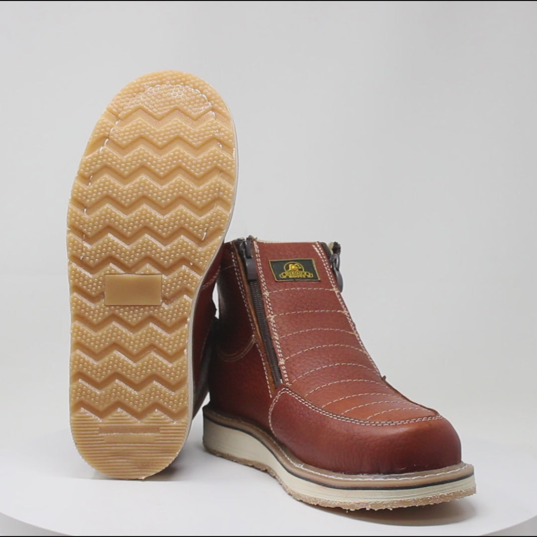Botin de Trabajo con 2 Zipper y Suela de Doble Densidad