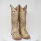 Women's Burnished with Tri-Star Leather Square Toe Boots in Sand - Tanner Mark Boots