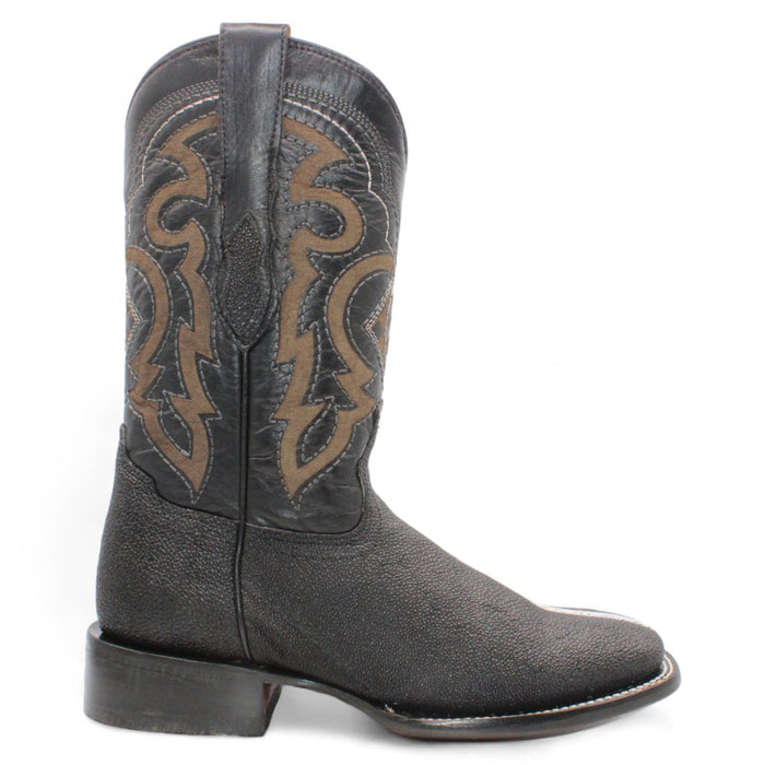 Rowstone Stingray Print Square Toe Boots - Black - Hooch Boots