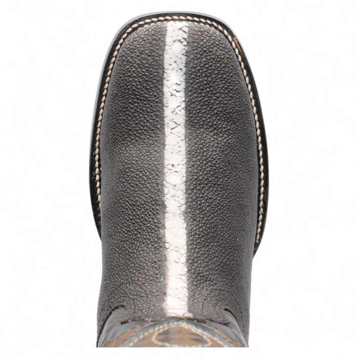 Rowstone Stingray Print Square Toe Boots - Black - Hooch Boots