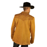 Saco Camel Vaquero de Gamuza con Bordado Western, Lam - 516 - Lamasini