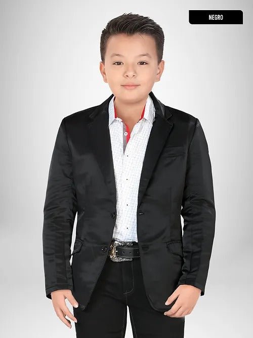 Saco Vaquero para Nino LIso Negro, LAM - 500 - Lamasini