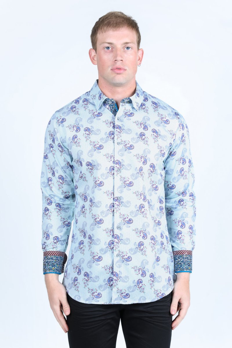 Satin Cotton/Spandex Long Sleeve Shirt - Platini Fashion