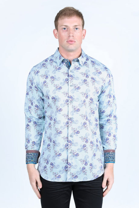 Satin Cotton/Spandex Long Sleeve Shirt - Platini Fashion