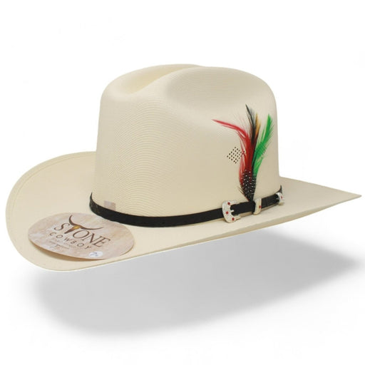 Sombrero 1,000X Estilo Sinaloa con Plumas Ala 3" Viva Mexico Cabrones! - Tombstone