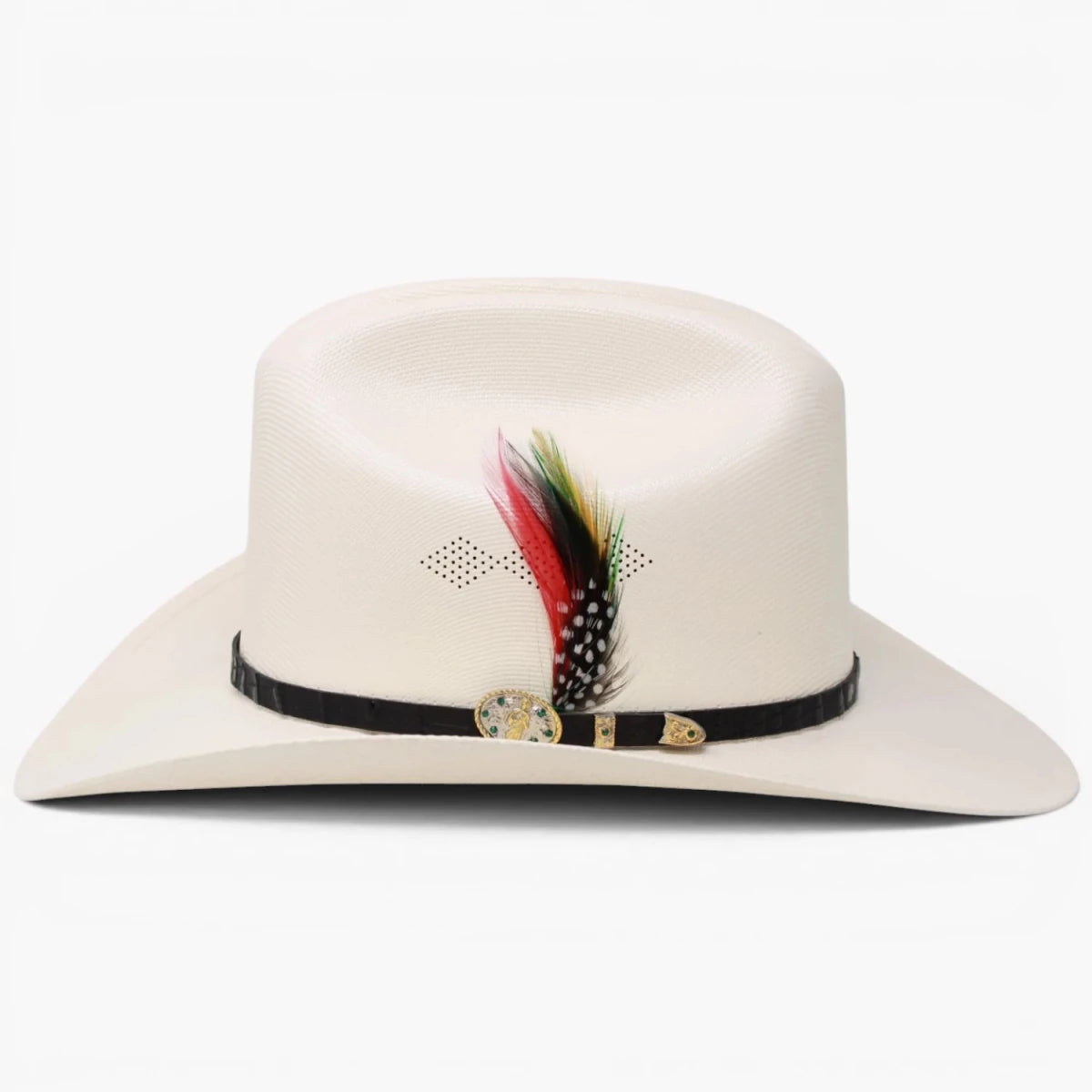Sombrero 1000X San Judas Estilo Sinaloa con Plumas -Stone - Tombstone