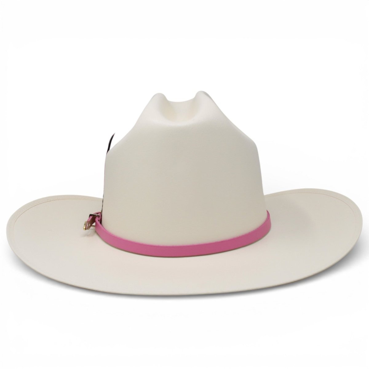 Sombrero 1000X Virgen Estilo Sinaloa con Plumas Toquilla Rosa - White Diamonds Boots