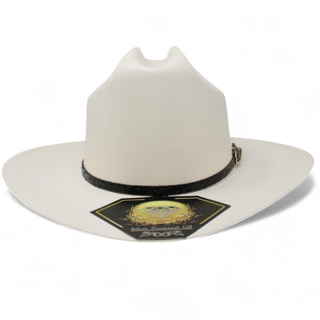 Sombrero 100X San Judas Estilo Sinaloa con Plumas - White Diamonds Boots