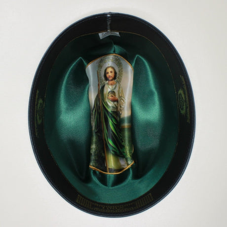 Sombrero 100X San Judas Estilo Sinaloa con Plumas - White Diamonds Boots