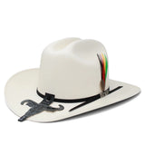 Sombrero Cuernos Chuecos 100X Estilo Sinaloa con Plumas - Cuernos Chuecos