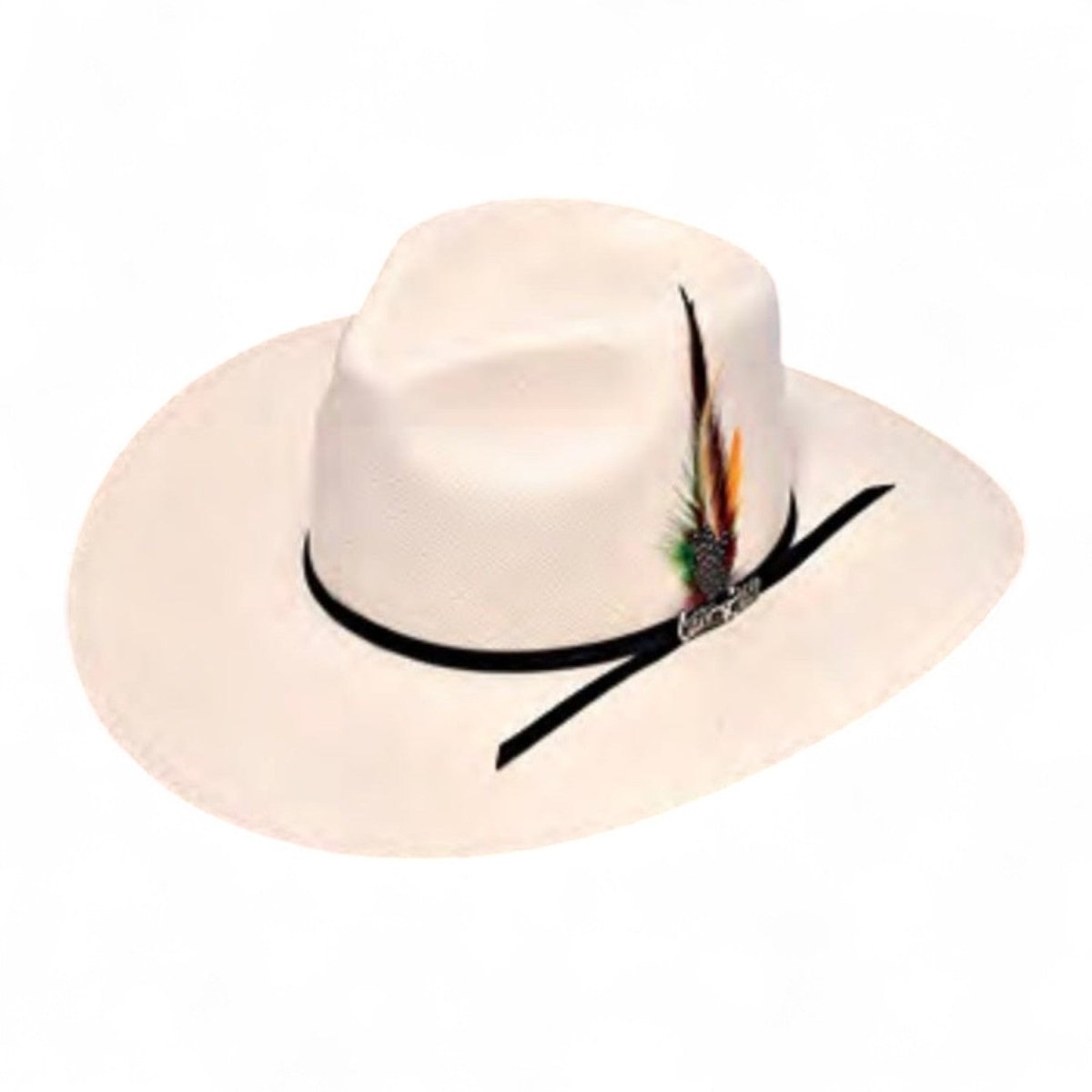 Sombrero Cuernos Chuecos 100X Horma Indiana Copa Baja con Plumas - Cuernos Chuecos