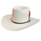 Sombrero Cuernos Chuecos 500X Estilo El Fantasma con Plumas - Cuernos Chuecos