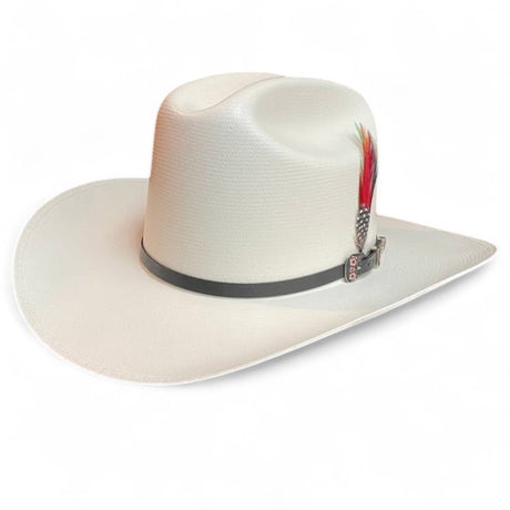 Sombrero Cuernos Chuecos 500X Estilo El Fantasma con Plumas - Cuernos Chuecos