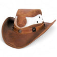 Sombrero de Piel Original Color Cafe con Blanco TOM - 7211 - Tombstone