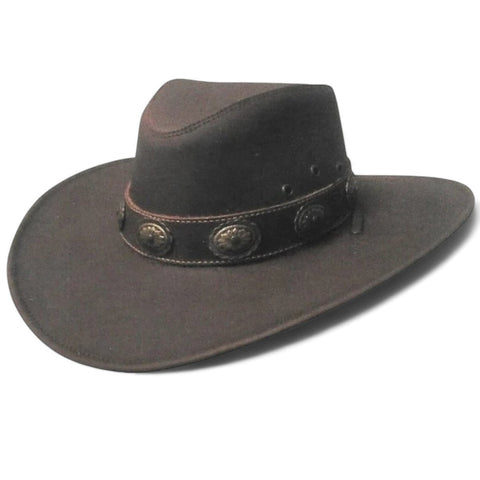 Vintage Western Mexico Leather Concho Hat Black Leather Concho Hat Vintage Western Minnetonka Rocker  main image 2