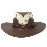 Sombrero de Piel Original Color Cafe con Pelo de Vaca TOM - 7212 - Tombstone
