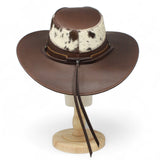 Sombrero de Piel Original Color Cafe con Pelo de Vaca TOM - 7212 - Tombstone
