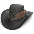 Sombrero de Piel Original Color Negro con Cafe TOM - 7206 - Tombstone