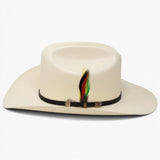 Sombrero Fino 1,000X Estilo Chaparral con Plumas Ala 3.5" Tafilete Original - Tombstone