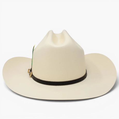 Sombrero Fino 1,000X Estilo Chaparral con Plumas Ala 3.5" Tafilete Original - Tombstone