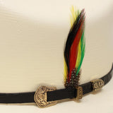 Sombrero Fino 1,000X Estilo Chaparral con Plumas Ala 3.5" Tafilete Original - Tombstone