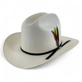 Sombrero Morcon 1,000X Estilo El Fantasma con Plumas y Liston Negro - Rodeo Durango