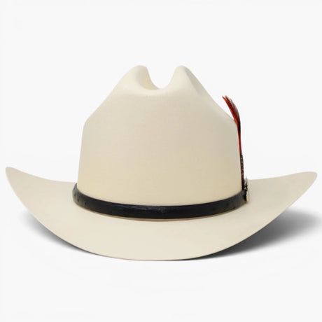 Sombrero Tombstone 10,000X Estilo Sinaloa con Plumas Ala 3 1/2" - Tombstone