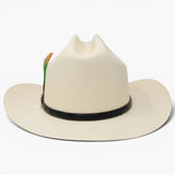 Sombrero Tombstone 10,000X Estilo Sinaloa con Plumas Ala 3 1/2" - Tombstone