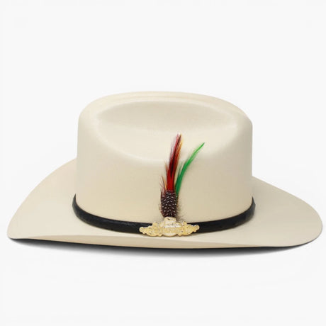 Sombrero Tombstone 10,000X Estilo Sinaloa con Plumas Ala 3 1/2" - Tombstone